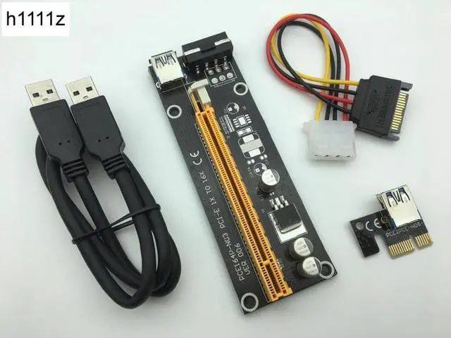 Main image of Amify 60cm PCI-E Extender PCI Express Riser Card 1x to 16x USB 3.0 SATA to 4Pin Power Supply for Mining Bitcion Miner BTC Antminer