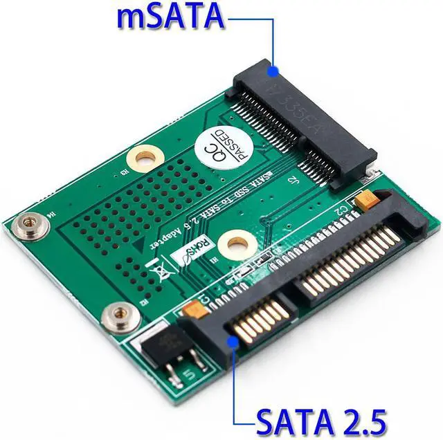 Alt view image 2 of 6 - 2.5" SATA to mSATA SSD Adapter Converter Card Metal Extension Bracket 3.3V LED Computer Components for Full-Mini Half-Mini Card