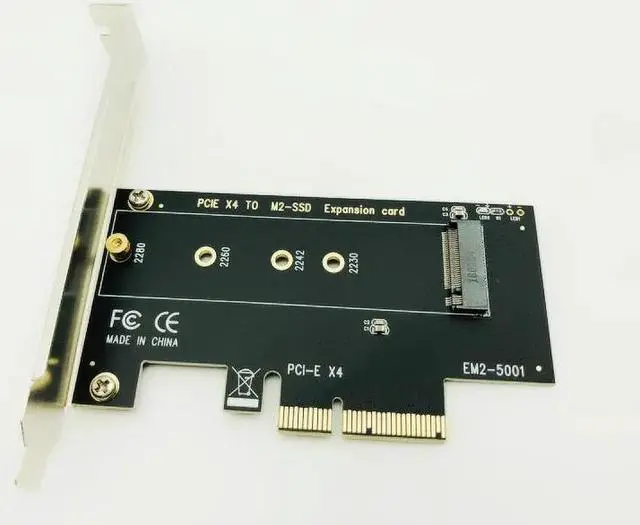 Alt view image 3 of 6 - Socket M key M.2 NVMe SSD to PCIe Adapter Card Support PCI Express 3.0 x4 2230 2242 2260 2280 Size M.2 SSD FULL SPEED Riser Card