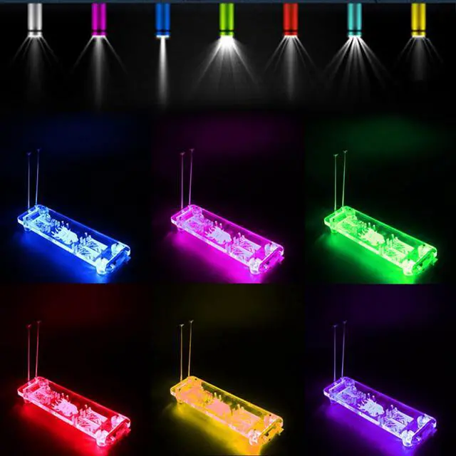 Alt view image 4 of 6 - Graphics Card Bracket RGB LED Light with PCI-E 3.0 16X Riser Cable External Built-in Kickstand Mounting Bracket for DIY ATX Case