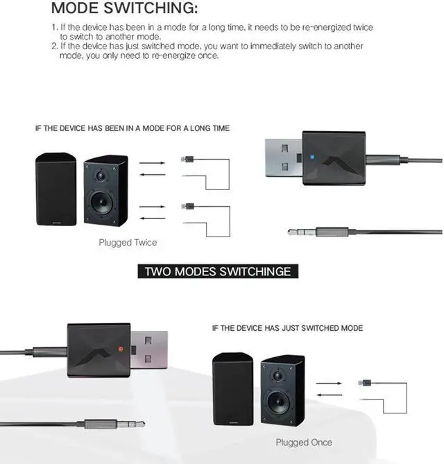 Alt view image 4 of 6 - 2 IN 1 Bluetooth 5.0 Adapter 3.5mm Bluetooth Transmitter Receiver Audio Music Wireless Adapter For TV Headphone Speaker