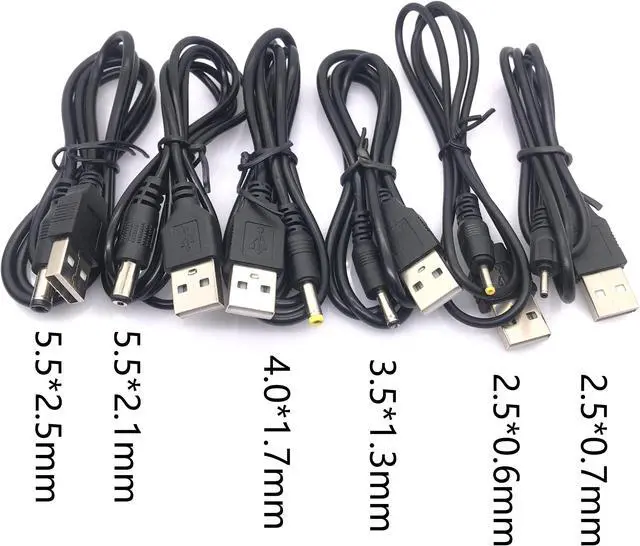 Main image of USB A Male to DC 2.0 0.6 2.5 3.5 1.35 4.0 1.7 5.5 2.1 5.5 2.5mm Power supply Plug Jack type A extension cable connector cords