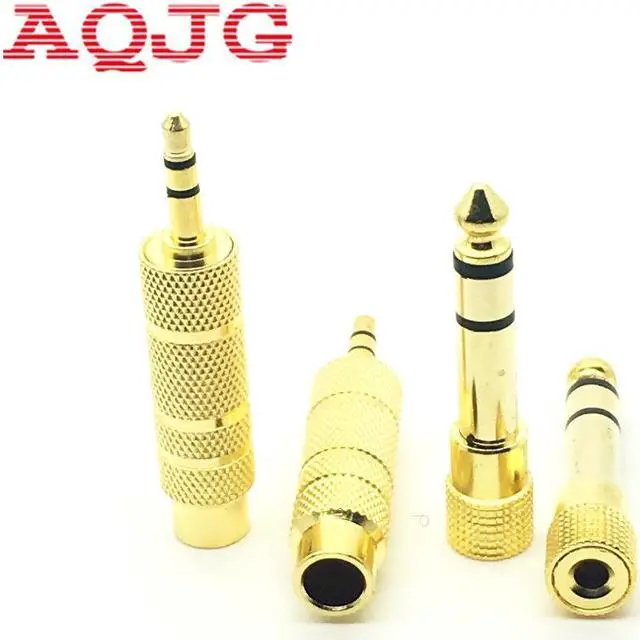 Main image of 4pcs Gold 6.5mm 1/4" Male to 3.5mm Female Audio Adapter 6.35 mm Jack Stereo Converter Cable For Microphone
