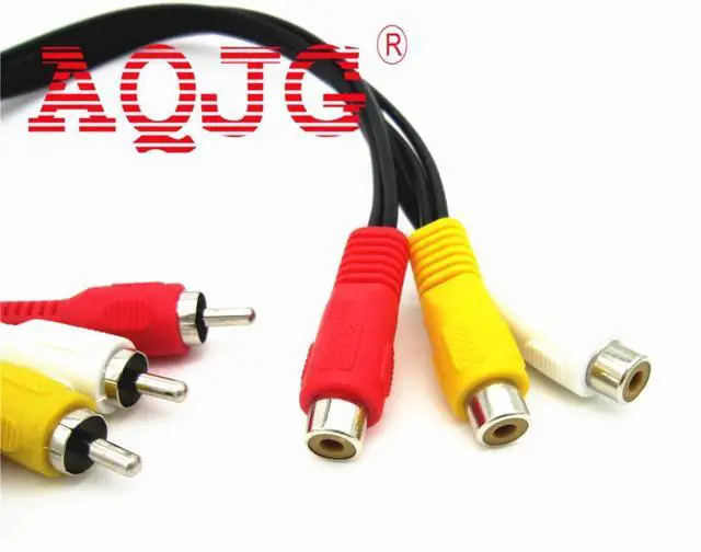 Alt view image 5 of 5 - 3 RCA Female Jack to 6 RCA Male Plug Splitter Audio Video AV Adapter Cable For TV stick  Set-top boxes