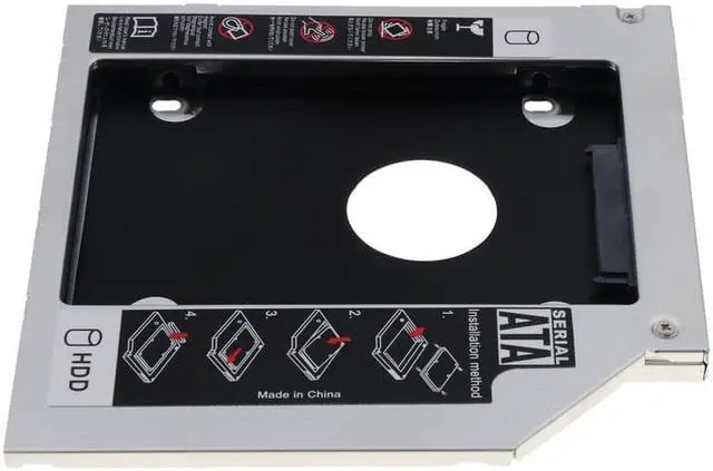Alt view image 2 of 6 - 12.7mm Aluminum Hard Disk Drive Bay Universal 2.5 2nd Ssd Hd SATA Hard Disk Drive HDD Caddy Adapter Bay For Cd Dvd