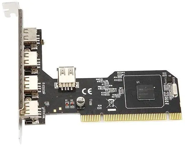 Alt view image 2 of 6 - High Speed 480Mbps PCI  to 5 Ports USB 2.0  Expansion Card Usb  Hub Controller  NEC720101 Chipset