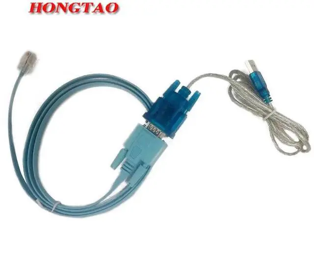 Alt view image 3 of 5 - RS232 TO USB DB9TO  RJ45 USB to Serial Interface with RJ45 CAT5 Console Adapter Cable for Cisc0 Routers Huawei H3c 6FT Blue