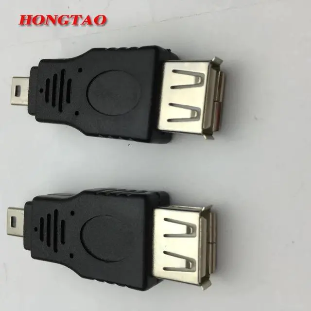 Alt view image 5 of 6 - USB Female to Mini USB Male 5 Pin Adapter Converter Usb 2.0 male to female usb mini 5p  MP3 Converter Black