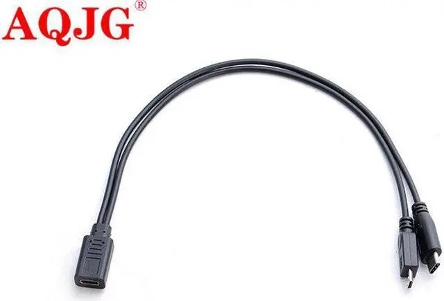 Alt view image 2 of 6 - 2 in 1 Micro USB Female to USB-C Type C USB 3.1 type-c & Micro USB Male Splitter Extension Charge charging charger Y Cable