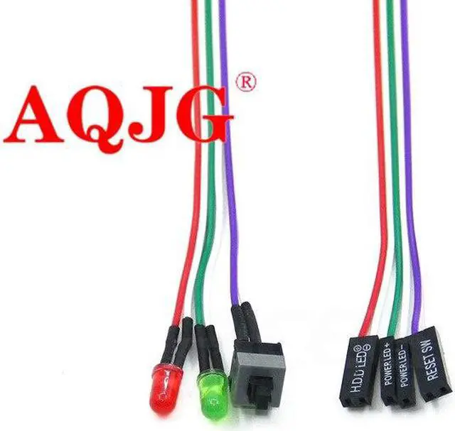Main image of ATX PC Compute Motherboard Power Cable Switch On / Off / Reset with LED Light 50CM Reset Switch Cable with 2 LED Lights 2018