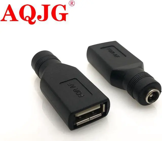 Main image of 2pcs DC 5.5*2.1 mm female jack to USB 2.0 Female jack 5V DC Power Plugs Connector Adapter Laptop PC