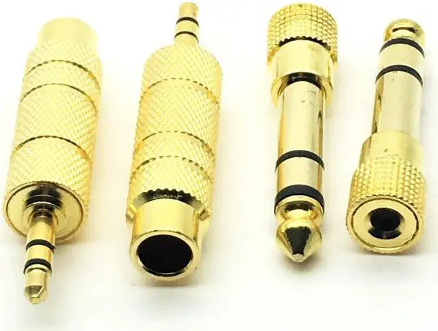Alt view image 3 of 6 - 4pcs Gold 6.5mm 1/4" Male to 3.5mm Female Audio Adapter 6.35 mm Jack Stereo Converter Cable For Microphone