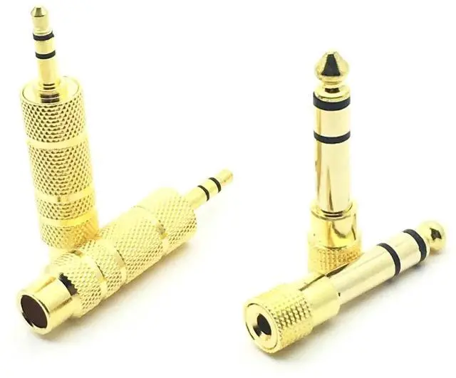 Alt view image 5 of 6 - 4pcs Gold 6.5mm 1/4" Male to 3.5mm Female Audio Adapter 6.35 mm Jack Stereo Converter Cable For Microphone