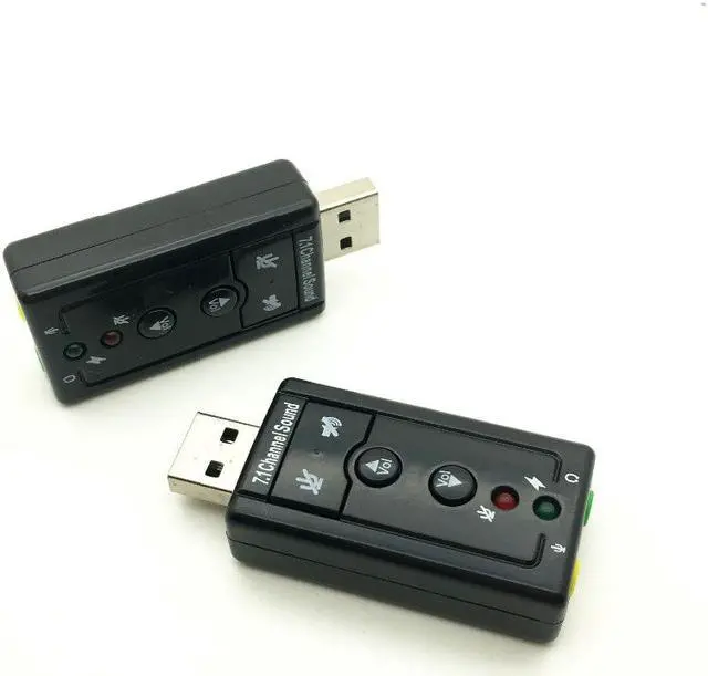Alt view image 2 of 4 - External USB AUDIO SOUND CARD ADAPTER VIRTUAL 7.1 ch USB 2.0 Mic Speaker Audio Headset Microphone 3.5mm Jack Converter