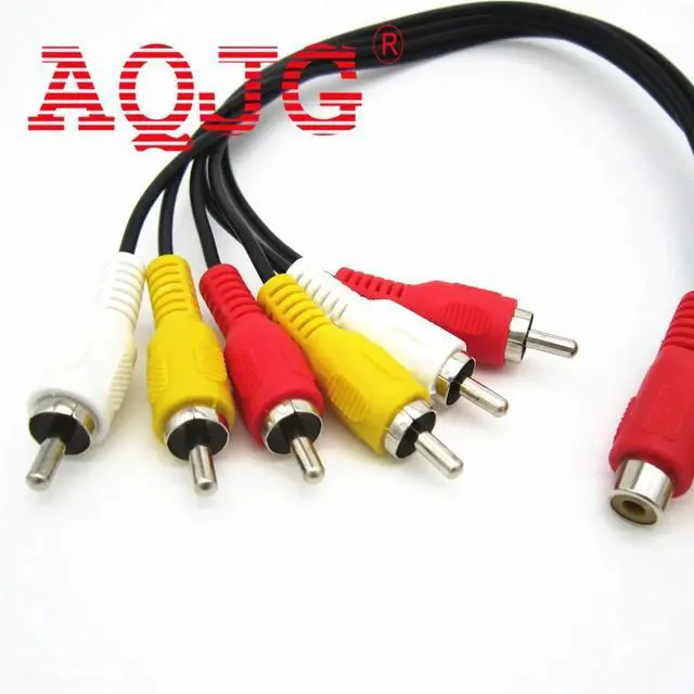 Alt view image 4 of 5 - 3 RCA Female Jack to 6 RCA Male Plug Splitter Audio Video AV Adapter Cable For TV stick  Set-top boxes