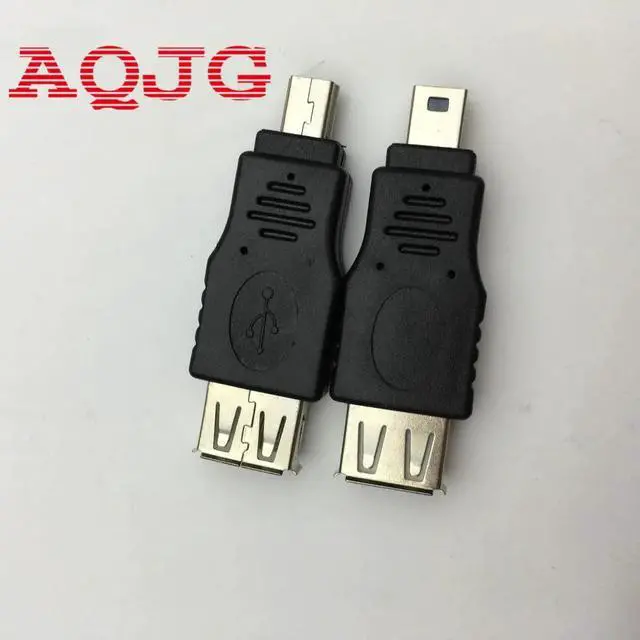 Main image of USB Female to Mini USB Male 5 Pin Adapter Converter Usb 2.0 male to female usb mini 5p  MP3 Converter Black
