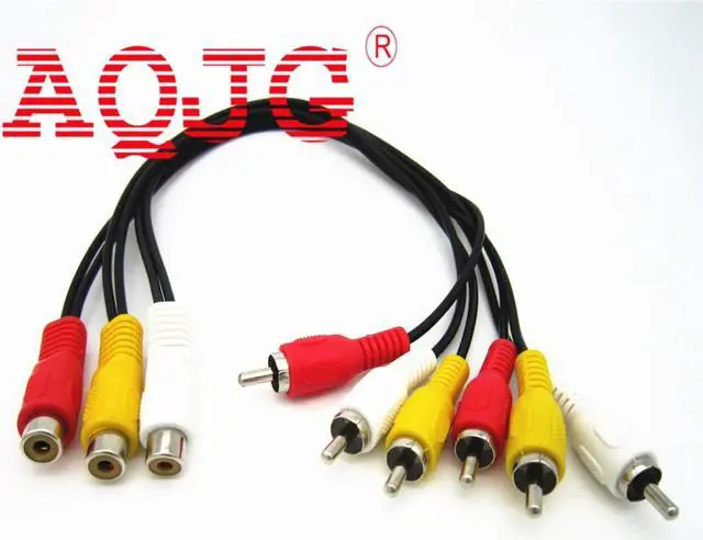 Main image of 3 RCA Female Jack to 6 RCA Male Plug Splitter Audio Video AV Adapter Cable For TV stick  Set-top boxes