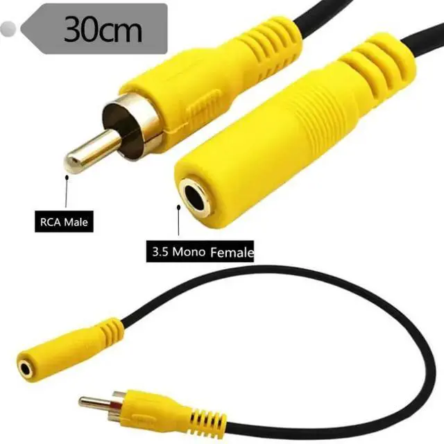 Alt view image 2 of 6 - 3.5mm Female Audio  to RCA Male / Female Plug Connector Cable Wire for Car GPS DVR Video AV Adapter  Monitor System