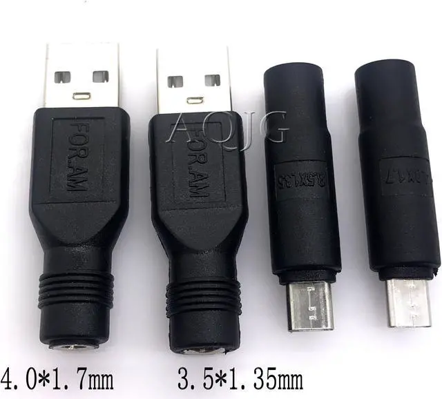 Main image of 1PCS Micro USB / USB 2.0 Male to DC 3.5*1.35 / 4.0*1.7 mm Female Plug Jack Converter Laptop Adapter Connector
