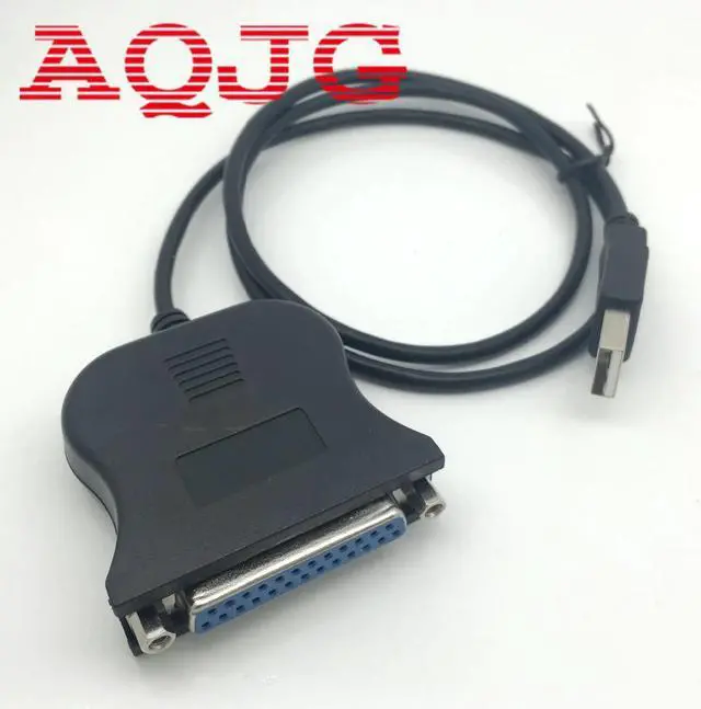 Main image of Black Bi-directional Parallel Interface Communication USB to 25 Pin DB25 Parallel Printer Cable Adapter Cord Converter