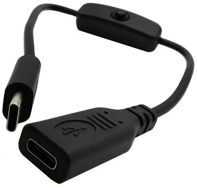 Alt view image 4 of 5 - USB 2.0 Type C Male to Female USB-C Extension  Cable With ON/OFF Switch  3A 22AWG 30V  Cord