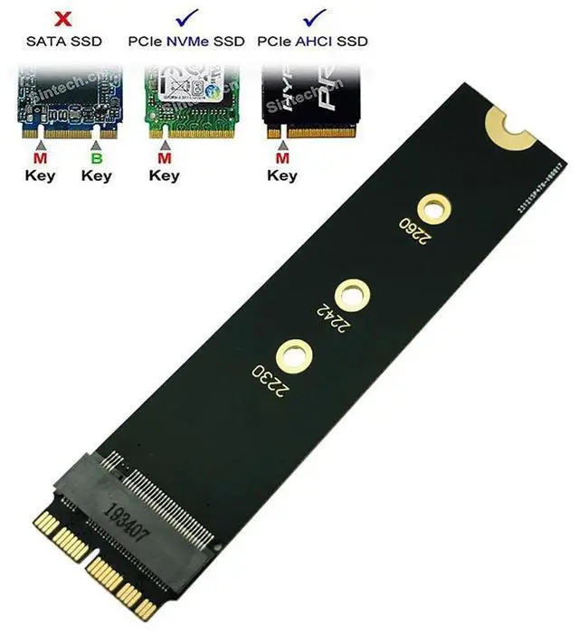 Alt view image 4 of 6 - M2 PCIE NVME SSD M.2 nVME SSD Adapter Card for Upgrade 2013-2015 Year Macs(Not Fit Early 2013 MacBook Pro)for Apple SSD Adapter