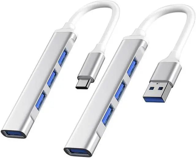Alt view image 2 of 6 - USB C HUB 3.0 Type C 3.1 4 Port Multi Splitter Adapter OTG For Xiaomi Lenovo Macbook Pro 13 15 Air Pro PC Computer Accessorieswhite-Type C 3.1Silver