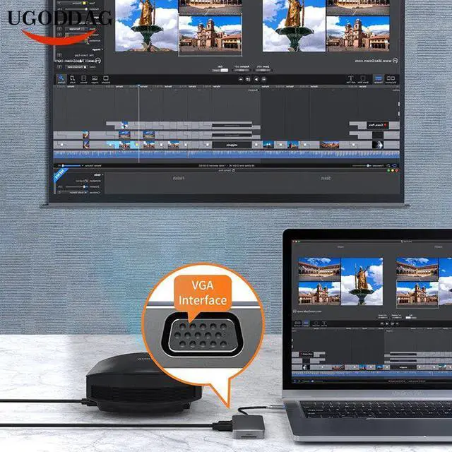 Alt view image 4 of 6 - Multifunction USB Type C To HDMI Wireless Charging USB 3.0 Adapter Type C HUB Dock For MacBook Pro Air USB C Splitter Converter Color: white (4 in 1 USB)