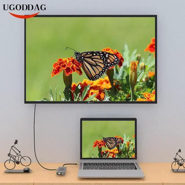 Alt view image 6 of 6 - Multifunction USB Type C To HDMI Wireless Charging USB 3.0 Adapter Type C HUB Dock For MacBook Pro Air USB C Splitter Converter Color: white (4 in 1 USB)