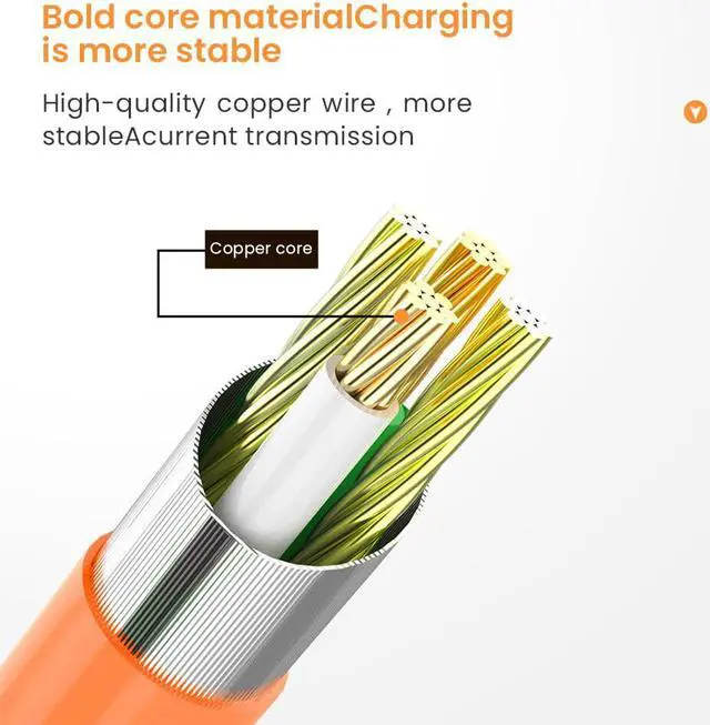 Alt view image 5 of 6 - Soft Silicone USB Cable For iPhone 14 13 12 11 Pro Max XR XS 8 7 3A Fast Charging Mobile Phones Charger Cable Data Cord Wire 1m (Orange For iPhone)