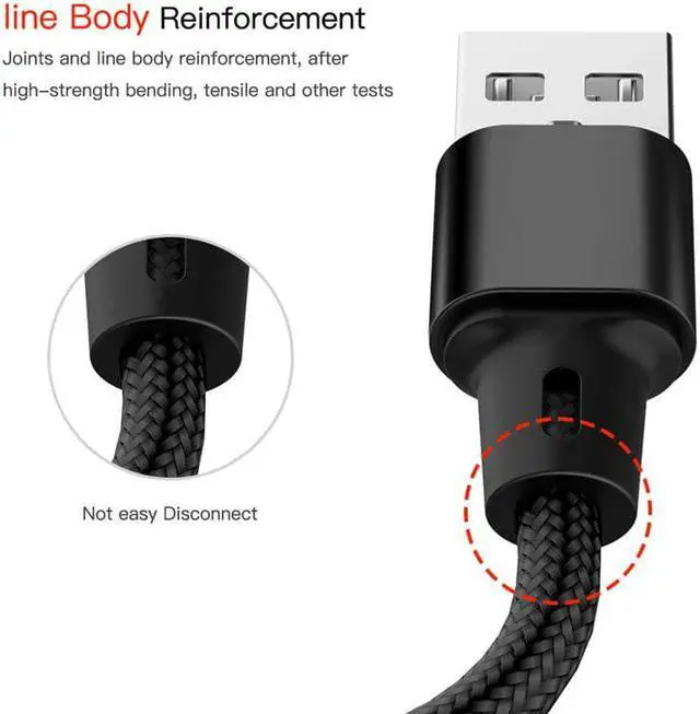 Alt view image 4 of 6 - USB Cable For iPhone 13 12 11 XS X 8 7 6 Charging Charger 3 in 1 Micro USB Cable USB Type C Mobile Phone Cables For Samsung S9 1.2M (black)