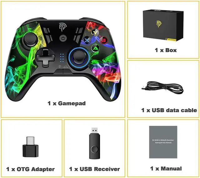 Alt view image 6 of 6 - GameSir T4w Wired Gamepad USB Game Controller with Vibration and Turbo Function PC Joystick for Windows 7 8 10 11