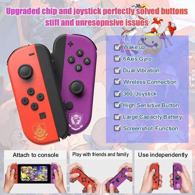 Alt view image 2 of 6 - Joy Cons for Switch Nintend, L/R Wireless Controllers Compatible with Nintend Switch Joycon with Wake-up/Screenshot color: Sky (sky)