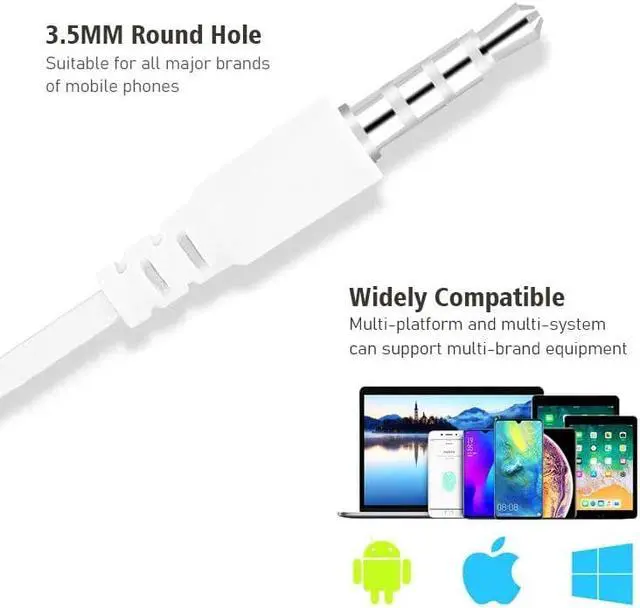 Alt view image 2 of 6 - Macaron Universal 3.5mm Stereo Earphones Sports Music Earplugs Wired microphone color: Navy Blue (navy blue)