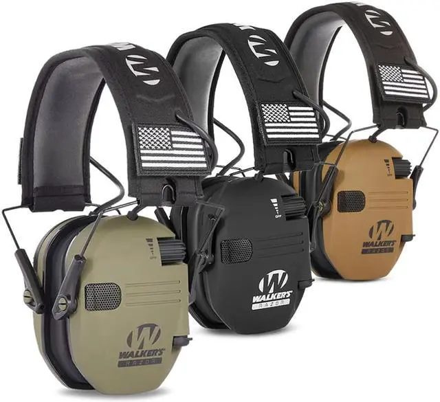 Main image of Shooting Ear Protection Safety Earmuffs Noise Reduction Slim Shooter Electronic Muffs Hearing Protector for Huning NRR23dB color: gray (Green add Adapter)