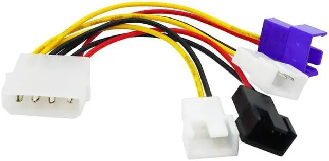 Main image of 1pcs 4-Pin Molex to 3-Pin fan Power Cable Adapter Connector 12v*2 / 5v*1 Computer Cooling Fan Cables for CPU PC Case Fan