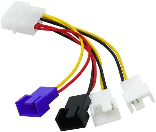 Alt view image 3 of 5 - 1pcs 4-Pin Molex to 3-Pin fan Power Cable Adapter Connector 12v*2 / 5v*1 Computer Cooling Fan Cables for CPU PC Case Fan