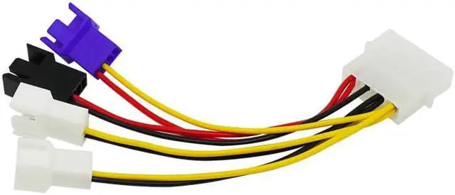 Alt view image 2 of 5 - 1pcs 4-Pin Molex to 3-Pin fan Power Cable Adapter Connector 12v*2 / 5v*1 Computer Cooling Fan Cables for CPU PC Case Fan