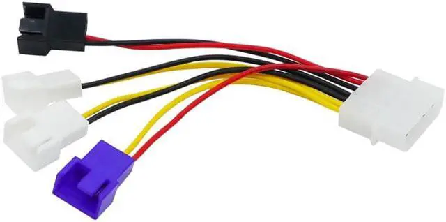 Alt view image 5 of 5 - 1pcs 4-Pin Molex to 3-Pin fan Power Cable Adapter Connector 12v*2 / 5v*1 Computer Cooling Fan Cables for CPU PC Case Fan