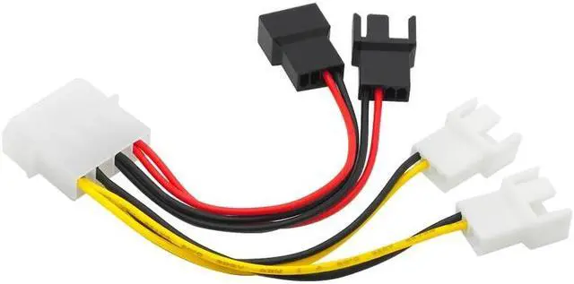 Alt view image 2 of 5 - 1pcs 4-Pin M-olex To 3-Pin Fan Power Cable Adapter Connector 12v*2/ 5v*2 Computer Cooling Fan Cables For CPU PC Case Fan Cable