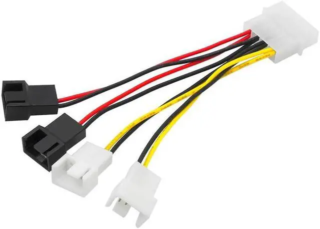 Alt view image 3 of 5 - 1pcs 4-Pin M-olex To 3-Pin Fan Power Cable Adapter Connector 12v*2/ 5v*2 Computer Cooling Fan Cables For CPU PC Case Fan Cable
