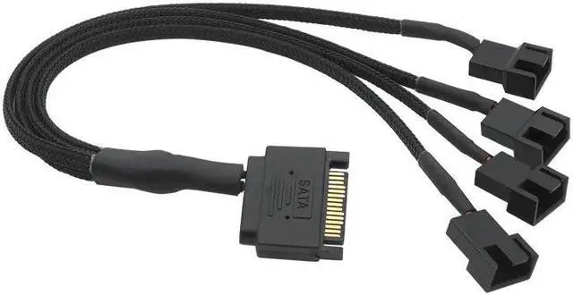 Alt view image 3 of 5 - 4pin IDE M-olex to 4-Port 3Pin/4Pin Power Supply Plug Cooler Cooling Fan Splitter Power Cable Wire for PC Computer