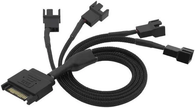 Alt view image 5 of 5 - 4pin IDE M-olex to 4-Port 3Pin/4Pin Power Supply Plug Cooler Cooling Fan Splitter Power Cable Wire for PC Computer