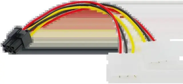 Main image of ATX IDE M-olex Power Dual 4 To 6-Pin PCI Express PCIe Video Card Adapter Cable 17Dec30