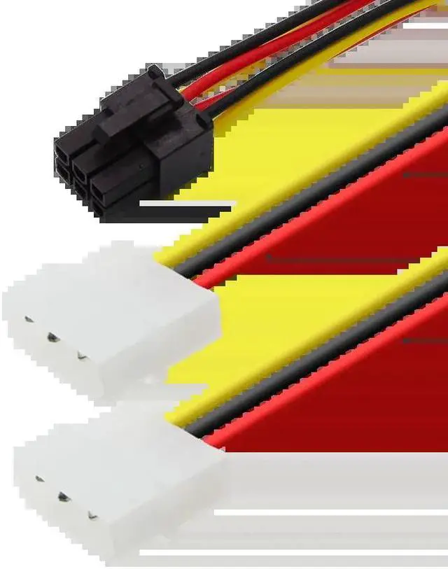 Alt view image 5 of 5 - ATX IDE M-olex Power Dual 4 To 6-Pin PCI Express PCIe Video Card Adapter Cable 17Dec30