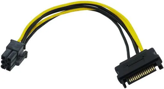 Alt view image 4 of 5 - 20CM SATA 15pin to 6 Pin PCI-E PCIE Express Graphics Converter Adapter Cables