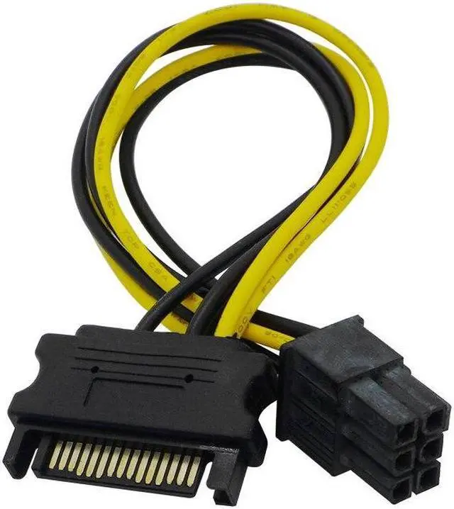 Alt view image 5 of 5 - 20CM SATA 15pin to 6 Pin PCI-E PCIE Express Graphics Converter Adapter Cables