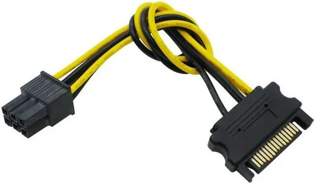 Alt view image 2 of 5 - 20CM SATA 15pin to 6 Pin PCI-E PCIE Express Graphics Converter Adapter Cables