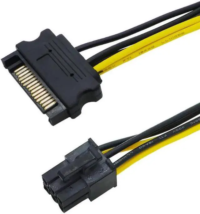 Alt view image 3 of 5 - 20CM SATA 15pin to 6 Pin PCI-E PCIE Express Graphics Converter Adapter Cables