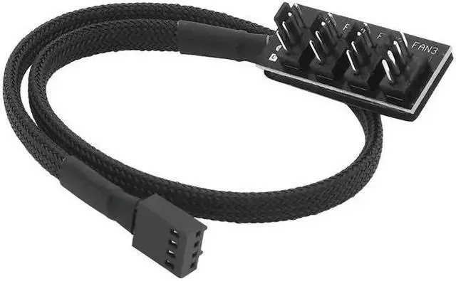 Main image of 1pcs PC Cooler Cooling Fan Power Cable 1 Female to 4 Male 4Pin Socket Fan Hub Splitter Cord for Multi Way PWM Fan PC cord